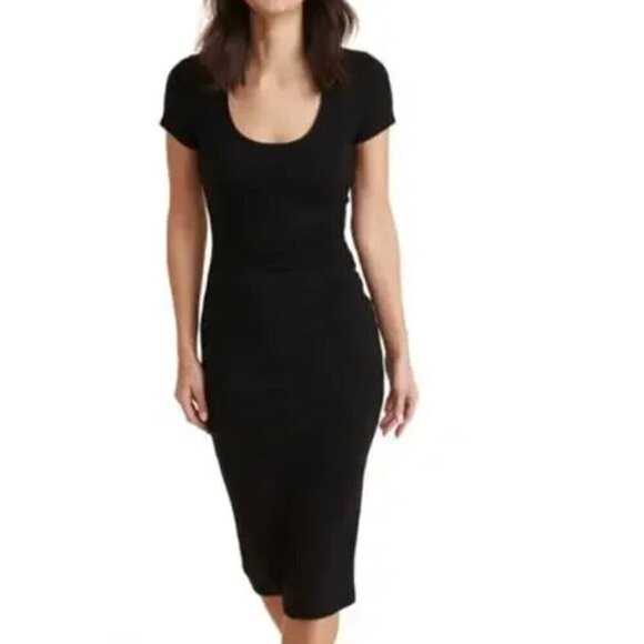 Marine Layer Lexi Dress SS Midi Black NWT XS - Picture 1 of 7